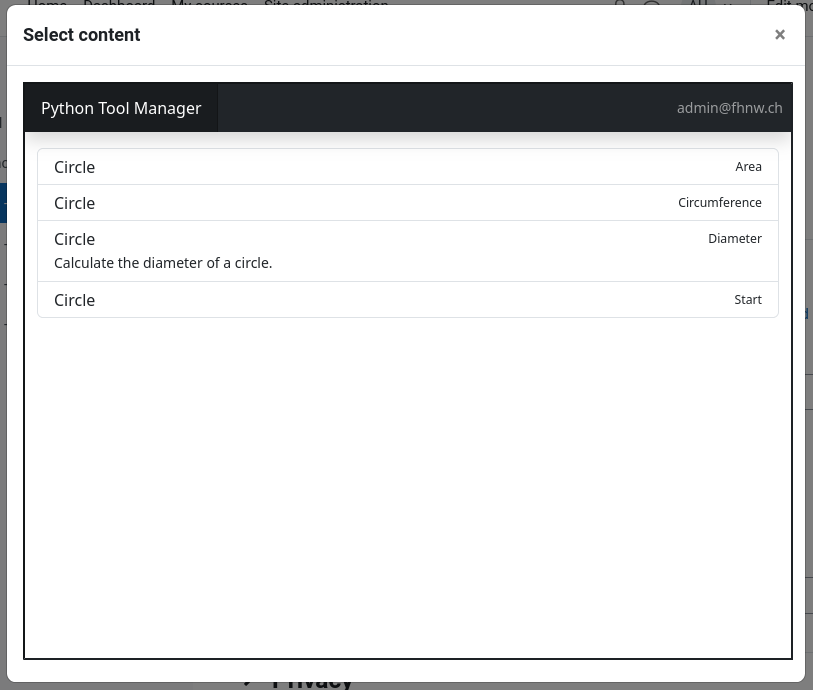 Entrypoint selection inside LMS.